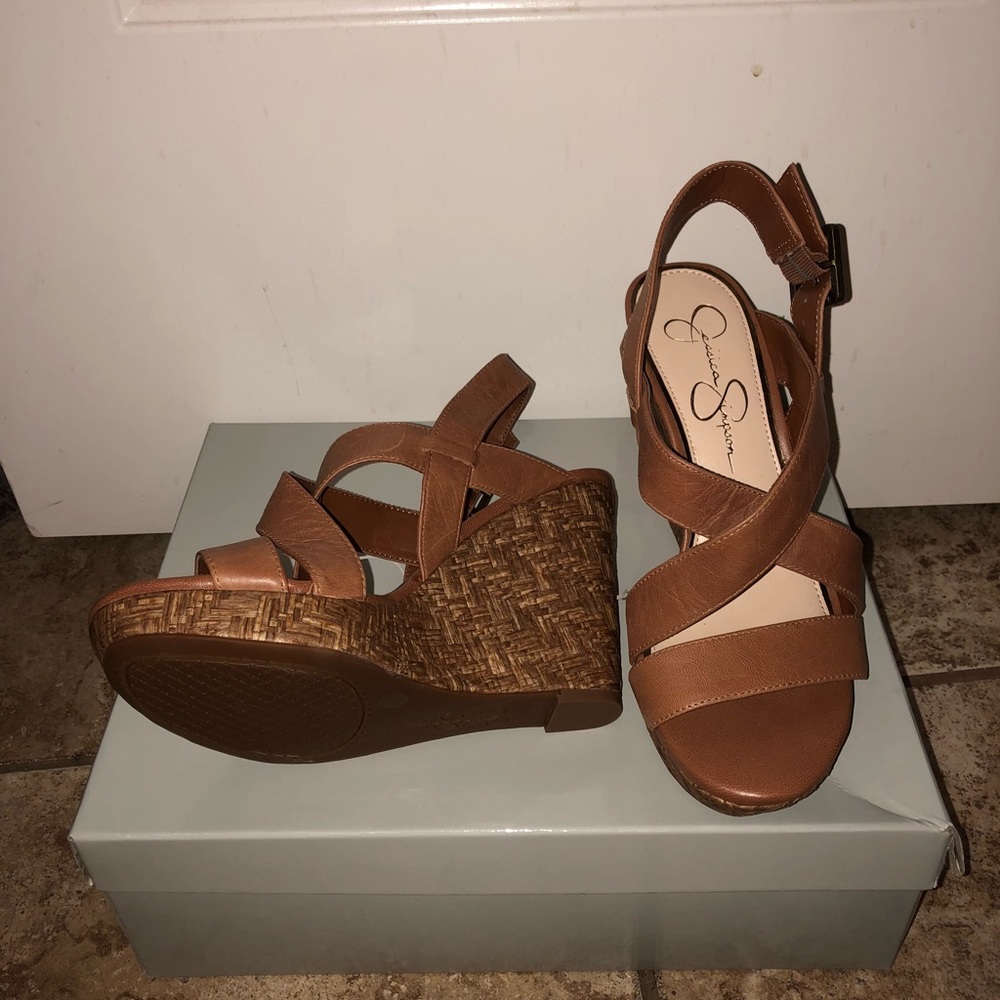 Brown Jessica Simpson wedges
